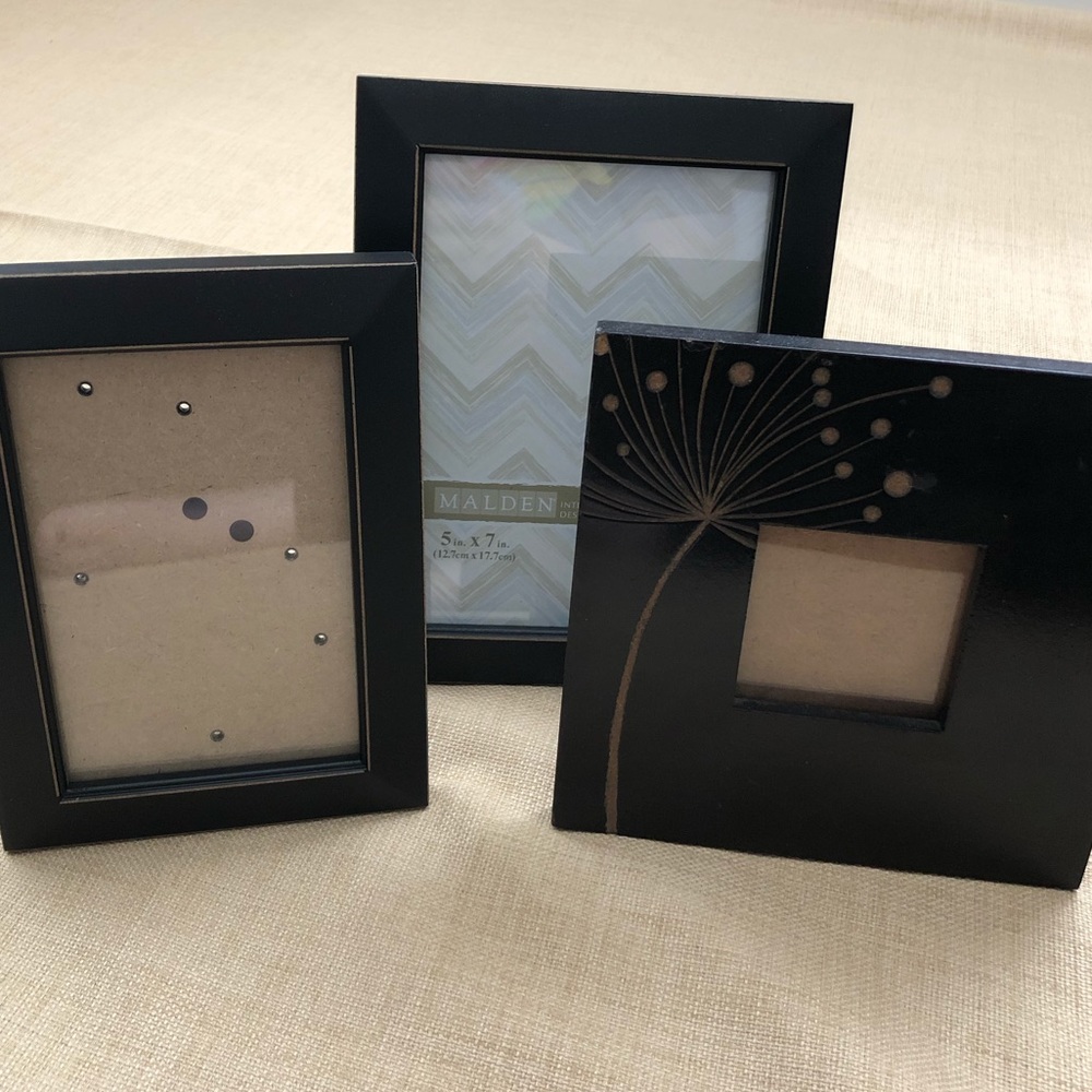 Set of 3 Brown / Black Picture Frames